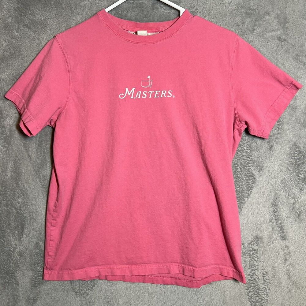 Masters Collection Tshirt Women's Small Pink Short Sleeve Logo Graphic Golf‎